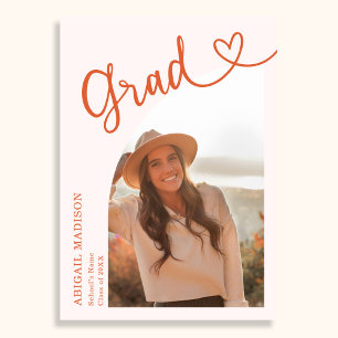 Arch Photo Script with Heart Graduation Party  Invitation