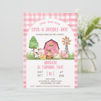 Arch Pink Plaid Farm Oink Baa Moo 2nd Birthday