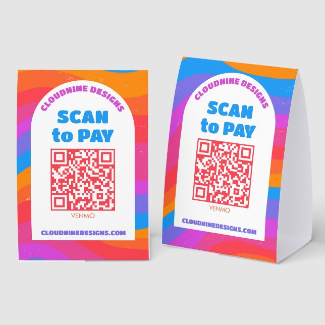 Arch Rainbow Waves SCAN TO PAY QR CODE Pride (Front/Back)