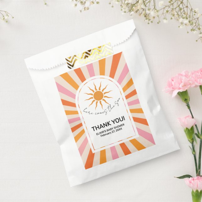 Arch Retro Here Comes The Son Baby Shower Favour Bag (Sealed)