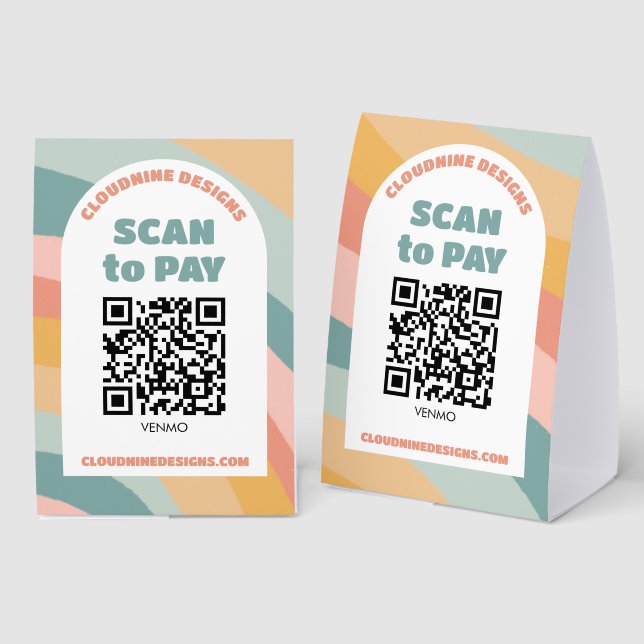 Arch Retro Waves SCAN TO PAY QR CODE  (Front/Back)
