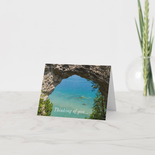 Arch Rock Canoeing Thinking Of You Card (Front)