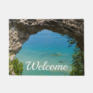 Arch Rock Canoeing Welcome Doormat