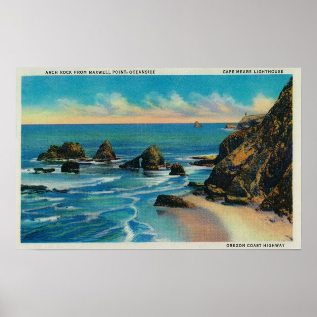 Arch Rock from Maxwell Point, OceansideCoast Poster (Front)