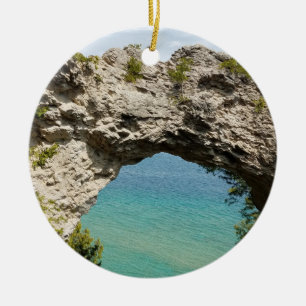 Arch Rock on Mackinac Island, Michigan Ceramic Ornament