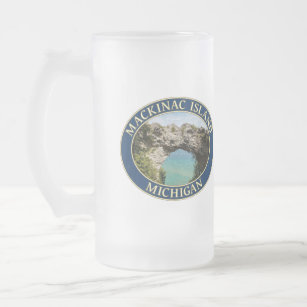 Arch Rock on Mackinac Island, Michigan Frosted Glass Beer Mug