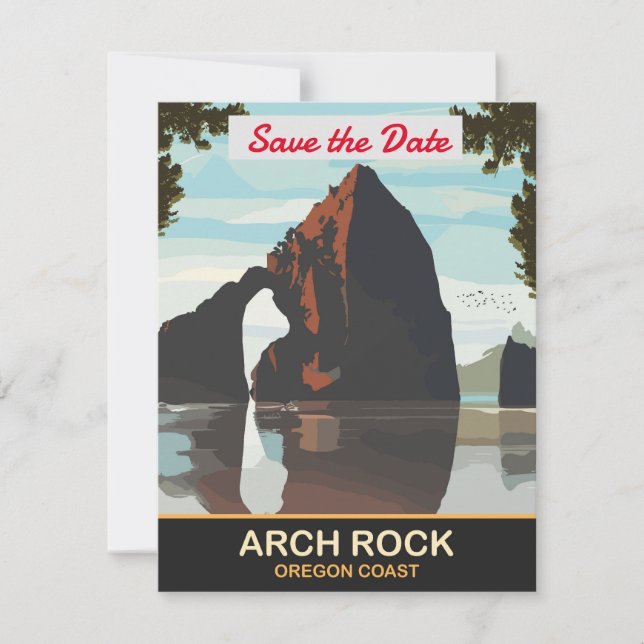 Arch Rock, Oregon Coast,  Save The Date (Front)