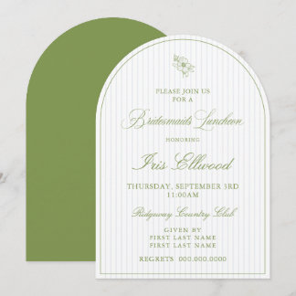 Arch Sage Green & Light Blue Bridesmaids Luncheon Invitation