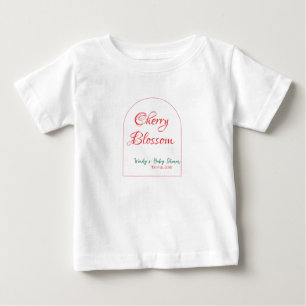 Arch shape cherry blossom red green baby shower na T-Shirt