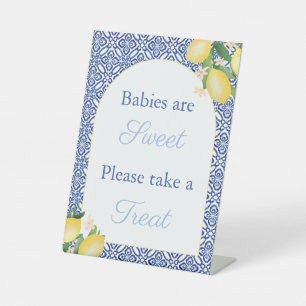 Arch Shape Lemons Babies Are Sweet Favor Table Pedestal Sign