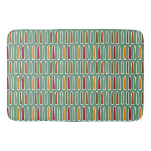 Arch shapes retro coloured red, green, orange, bath mat