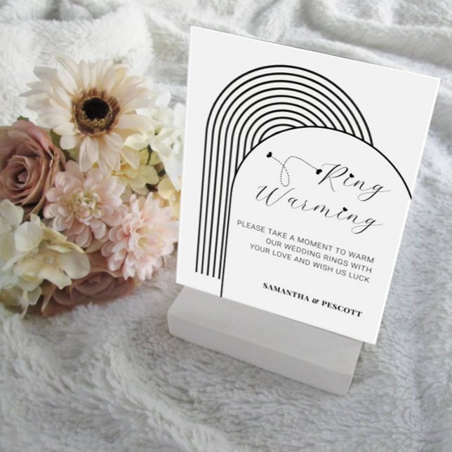Arch Simple Minimal Rings Warming Wedding  Acrylic Sign (Creator Uploaded)