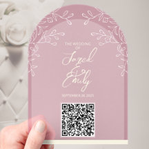 Arch Style Acrylic Wedding QR Code Invitation