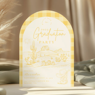 Arch Sunshine Yellow Cowgirl Graduation Party Invitation