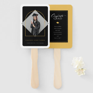 Arch Tassels Minimalist Frame Photo Graduation Hand Fan