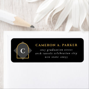 Arch Tassels Minimalist Frame Photo Graduation Return Address Label
