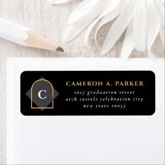 Arch Tassels Minimalist Frame Photo Graduation Return Address Label