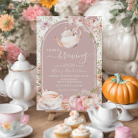 Arch Tea Party Pumpkin Baby is Brewing Baby Shower