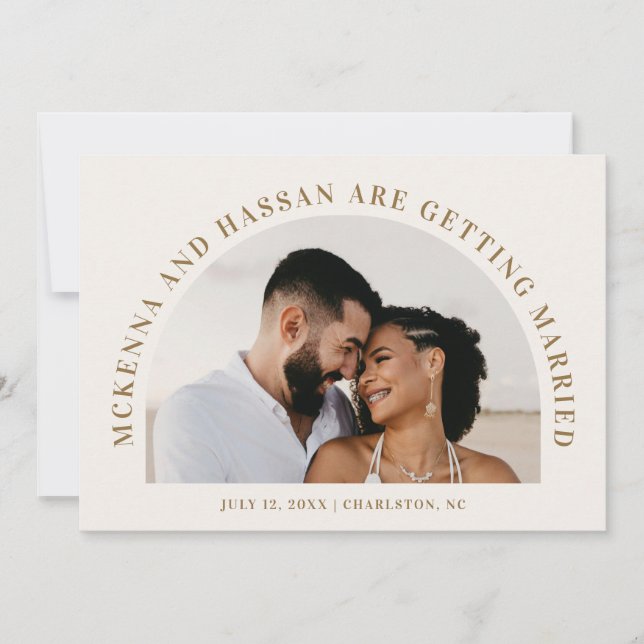 Arch Top Save the Date Engagement Announcement (Front)
