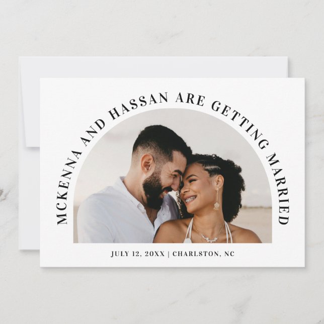 Arch Top Save the Date Engagement Announcement (Front)