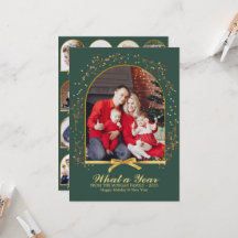 Arch What a Year Gold Bow Multi Photo Christmas 