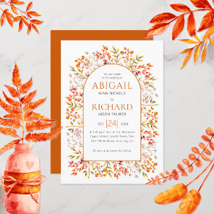 Arch with eaves and berries burnt orange wedding i invitation