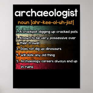 Archaeologist Archaeology Definition Poster