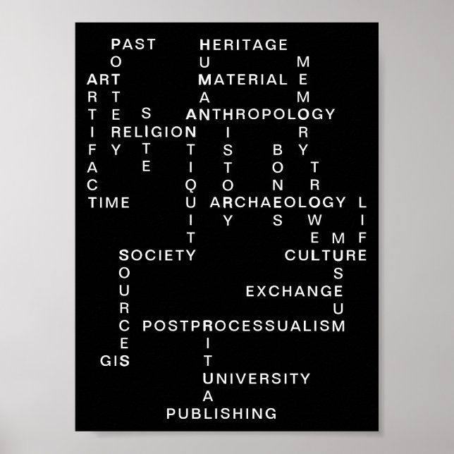 Archaeology and anthropology crossword puzzle poster (Front)