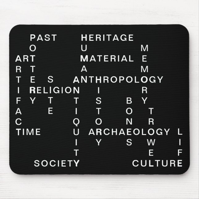 Archaeology anthropology crossword puzzle mouse pad (Front)