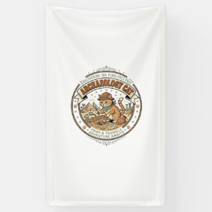 Archaeology Cat Archaeology Cat Vintage Vector Art Banner