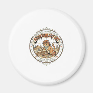 Archaeology Cat Archaeology Cat Vintage Vector Art Magnet