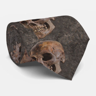 Archaeology II - Skull on Stone-effect Background Tie