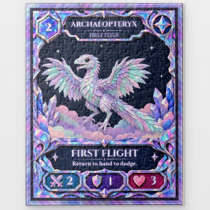 Archaeopteryx Dinosaur, Rainbow Foil Art Jigsaw Puzzle