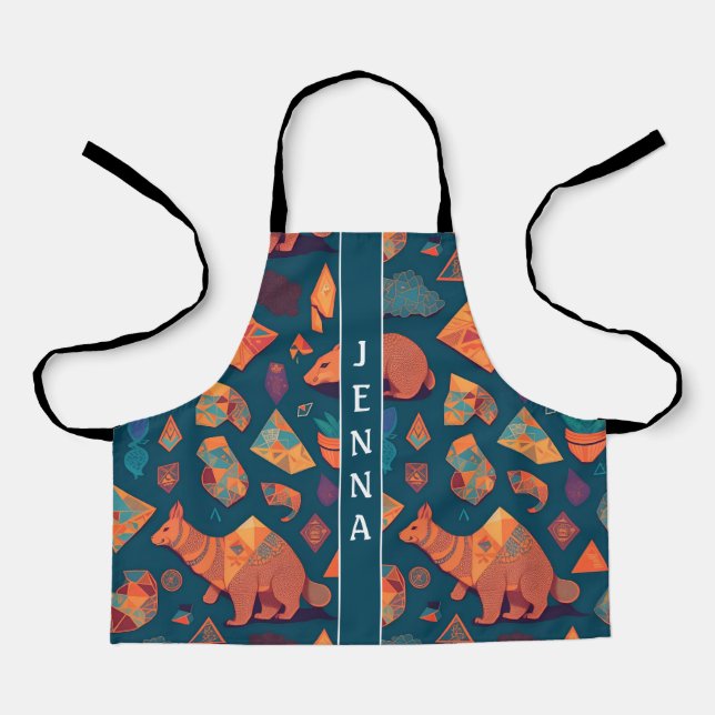 Archaeotherium Geometric Colourful Custom Pattern Apron (Front)
