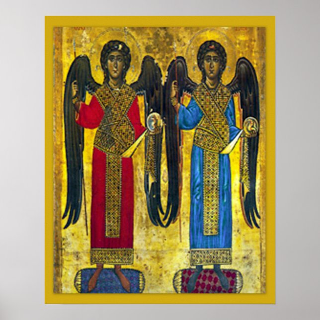 Archangel Angel Michael and Gabriel Icon Poster (Front)