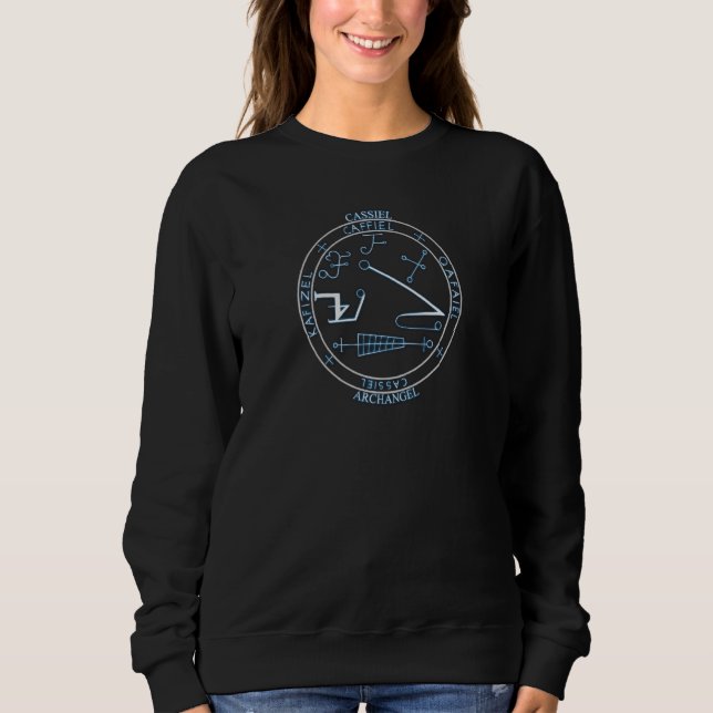 Archangel Cassiel Sigil Seal By Mortal Designs Sweatshirt (Front)