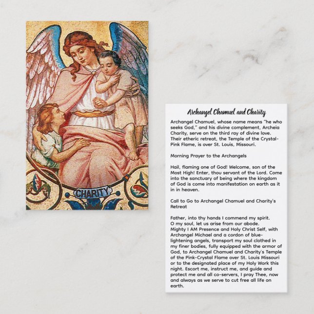 Archangel Chamuel and Charity Business Card (Front/Back)