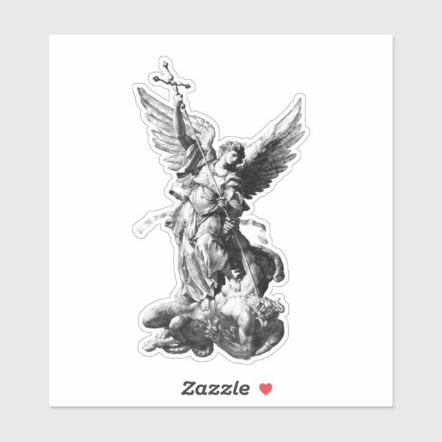 Archangel Fighting Lucifer Vintage Art sticker (Sheet)