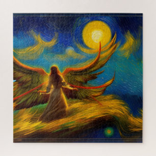 Archangel Gabriel as painted by van Gogh Jigsaw Puzzle