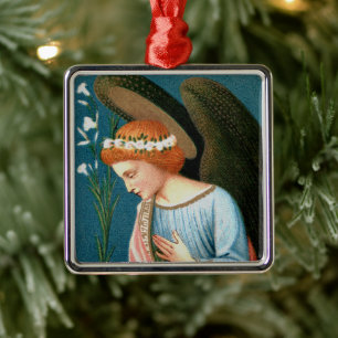 Archangel Gabriel, Lippi’s Annunciation (Detail) Metal Ornament