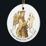 Archangel Gabriel Renaissance Art Gold Silver Ceramic Ornament<br><div class="desc">The season of Advent begins with the beautiful Feast of the Annunciation: The Archangel Gabriel is sent by God to Nazareth, where he greets Mary and asks her if she will be the mother of Our Lord. This ornament features my remastering of an engraving by the German Renaissance master Martin...</div>