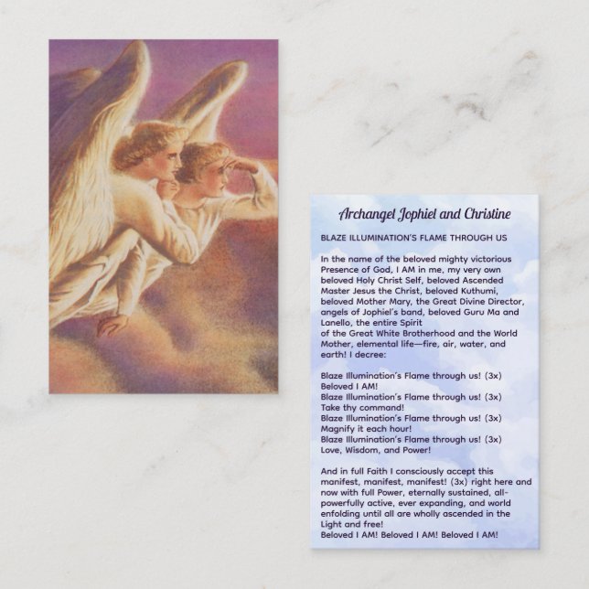 Archangel Jophiel and Christine Business Card (Front/Back)