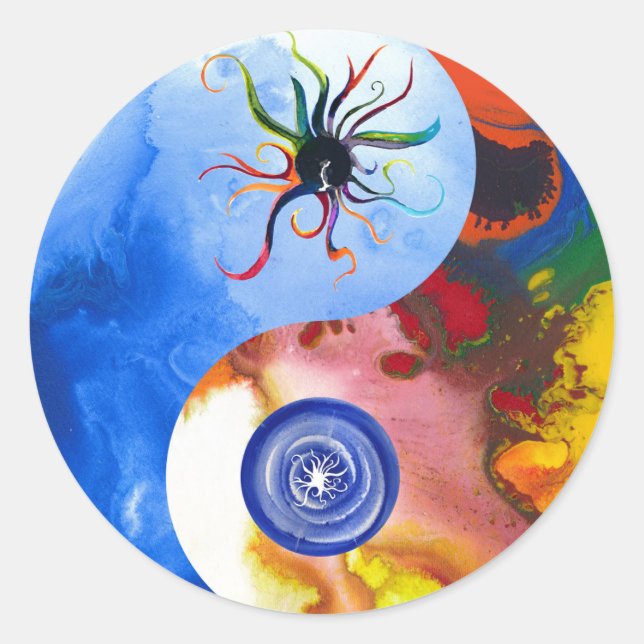 Archangel Luci & Archangel Michael Yin yan sticker (Front)