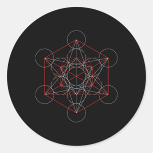 Archangel Metatrons Cube Sacred Geometry Spiritual Classic Round Sticker