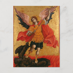 Archangel Michael by Theodore Poulakis Icon Postcard