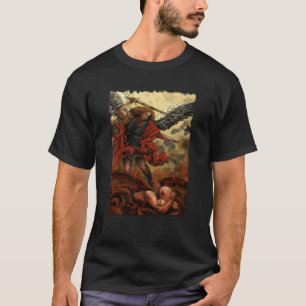 Archangel Michael Defeats Demon in Fire T-Shirt