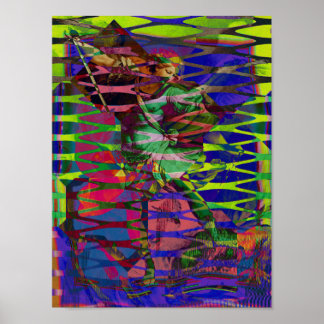 Archangel Michael Defeats Satan MSG Optik Grid Poster