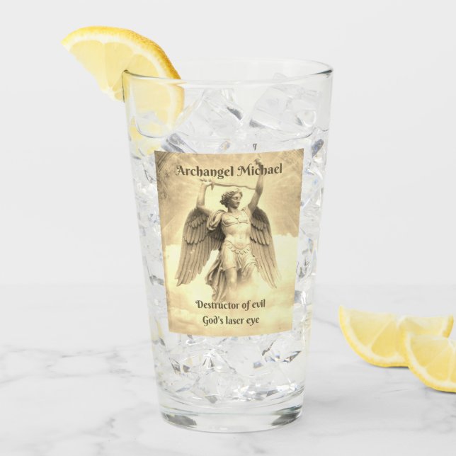 Archangel Michael God's laser eye yellow glass cup (Front Ice)