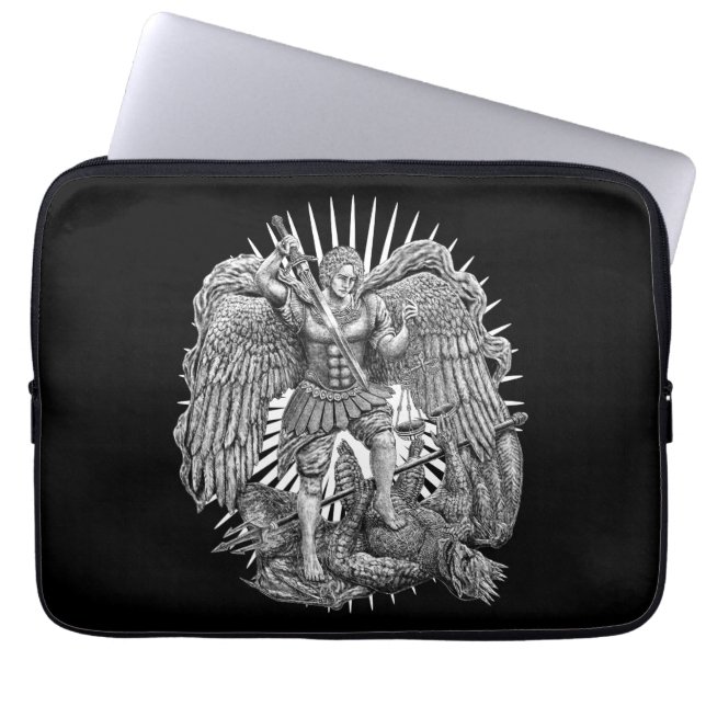 Archangel Michael Laptop Sleeve (Front)