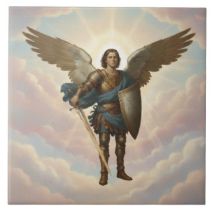 Archangel Michael Painting Angel Michael  Ceramic Tile